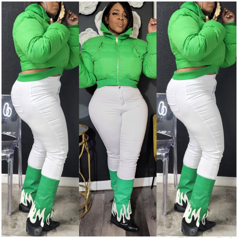 Green Fire Boots